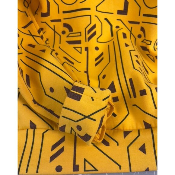 Under Armour Yellow Geometric Circuit?? Pattern Hoodie SZ. Small vg++ - Picture 7 of 9